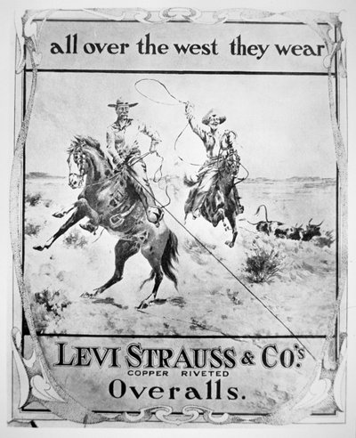 Advert for Levi Strauss & Co, c.1900 by American School