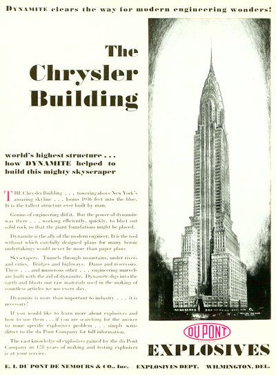 Advertisement Featuring the Chrysler Building by American School
