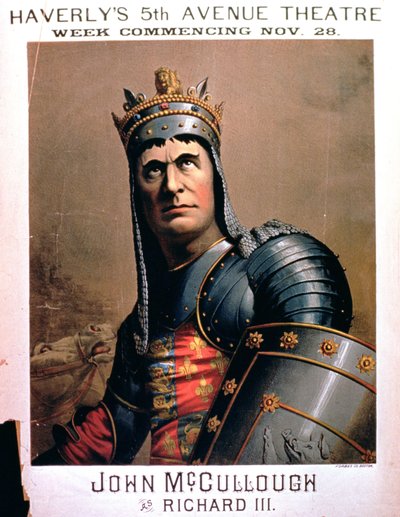 Advertisement for John McCullough as Richard III at Haverly