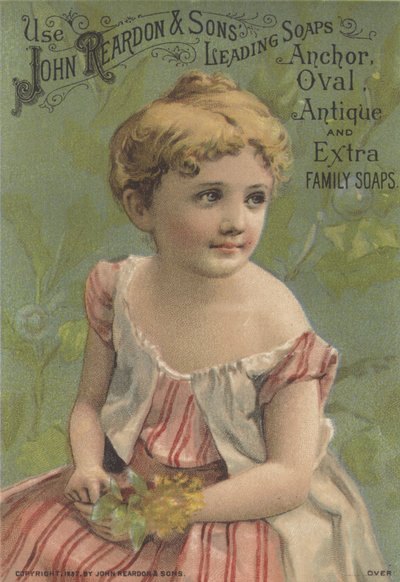 Advertisement for John Reardon & Sons Leading Soaps: Anchor, Oval, Antique and Extra Family Soaps, c.1887 by American School