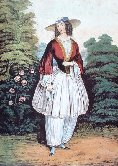 Amelia Jenks Bloomer wearing the 