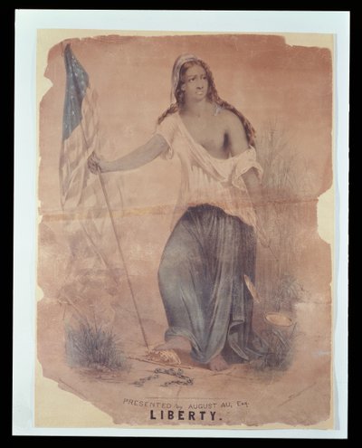 American Civil War Poster representing Liberty, engraved by Hoffmann by American School