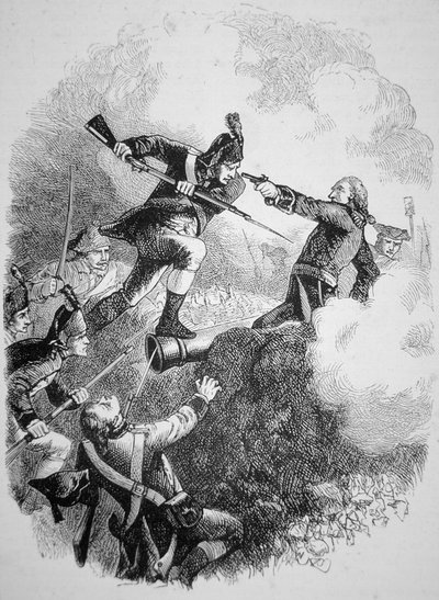 American General Anthony Wayne capturing the British stronghold at Stony Point with a daring bayonet attack in July 1779 by American School