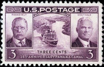 American stamp on the 25th anniversary of the Panama Canal by American School