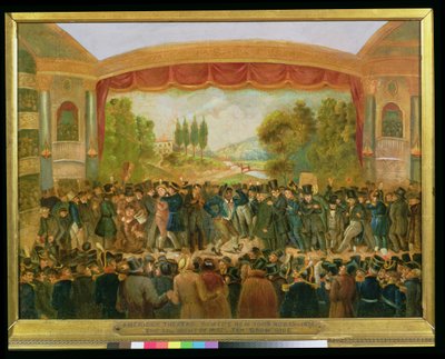 American Theatre, Bowery, New York, Depicting the 57th Night of Mr. T.D. Jim Crow Rice (1808-60) November 25th, 1833 by American School