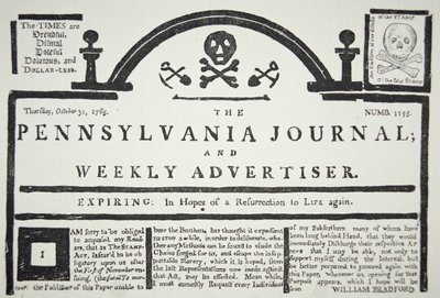 An American Reply to the British Imposed Stamp Act, Published in The Pennsylvania Journal and Weekly Advertiser on 31st October 1765 by American School