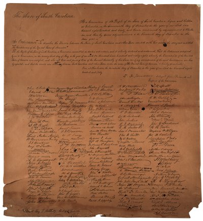 An Ordinance to Dissolve the Union Between the State of South Carolina, 20th December 1860, Printed 1861 by American School