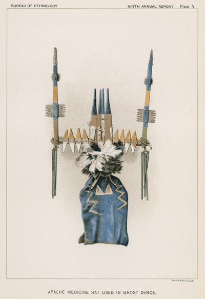 Apache Medicine Hat Used in Ghost Dance by American School