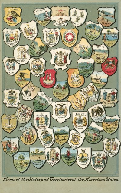 Arms of the States of the USA by American School