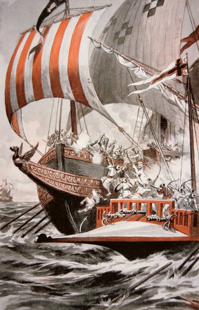 Arouji, Brother of Barbarossa, Attacks the Treasure Galleys of Pope Julius II, in 1504 by American School