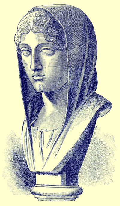 Aspasia, Illustration from History of Greece by Victor Duruy, Published 1890 by American School