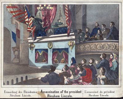 Assassination of President Abraham Lincoln, pub. 1865 by American School