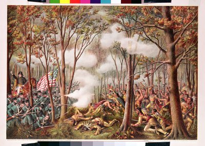 Attack of the Native Americans at the Tippecanoe River by American School
