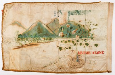 Back view of company colors of the Cherokee Brown Riflemen, Georgia by American School