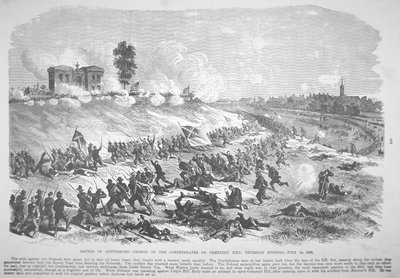 Battle of Gettysburg - Charge of the Confederates on Cemetery Hill, Thursday Evening, July 2nd by American School