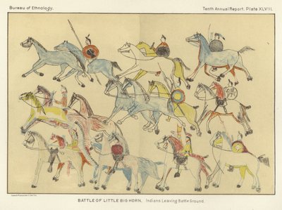 Battle of Little Big Horn - Indians Leaving Battleground by American School