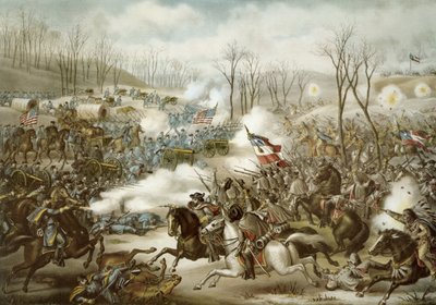 Battle of Pea Ridge, Arkansas, 6th-8th March, engraved by Kurz & Allison by American School