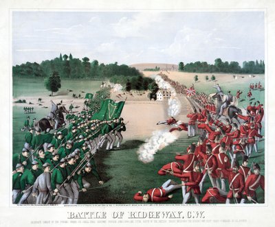 Battle of Ridgeway, C.W., pub. 1869 by American School