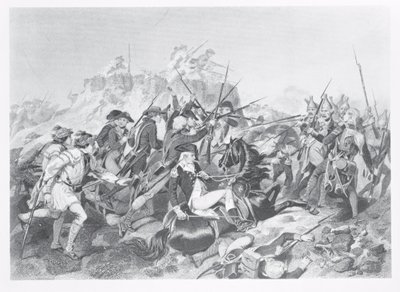 Battle of Saratoga - General Arnold Wounded in the Attack on the Hessian Redoubt, 17th October 1777 by American School