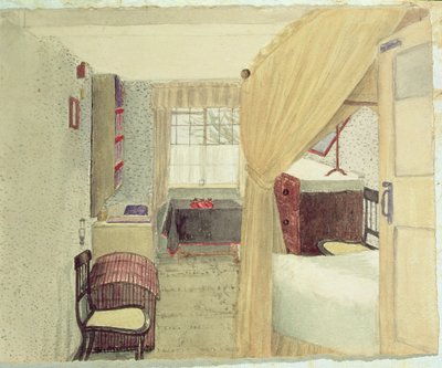 Bedroom Interior in Albany, New York, 1861 by American School