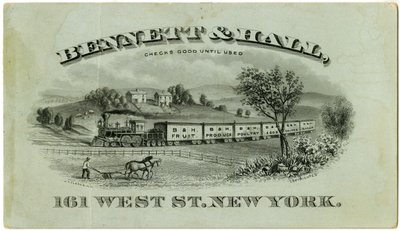 Bennett & Hall Trade Card, 1882 by American School