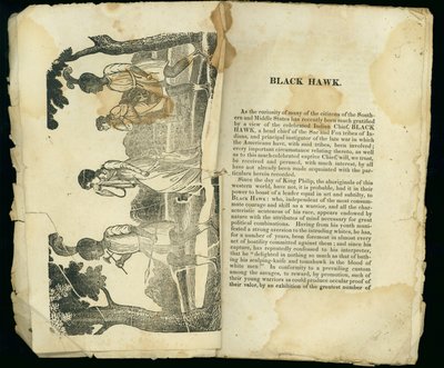 Black Hawk, from Narrative of the Captivity and Providential Escape of Mrs. Jane Lewis by American School