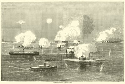 Bombardment of Fort Sumter, April 1863 by American School