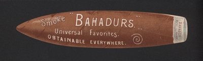 Bookmark Advertising Bahadur Cigars by American School