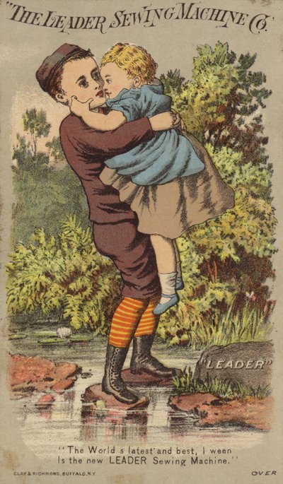 Boy Carrying Girl Over River by American School