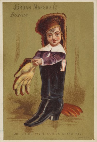 Boy Standing in Adult Boot by American School