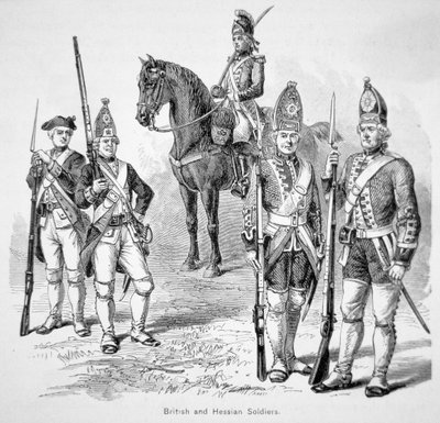 British and Hessian Soldier, During the American Revolutionary War by American School
