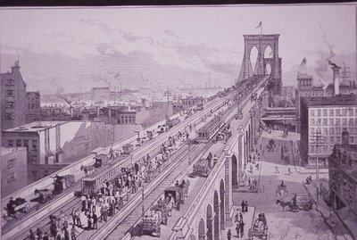 Brooklyn Bridge Just After the Opening Ceremony, Published 26 May 1883 by American School