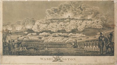 Burning of Washington by the British, published by I. Ryland by American School