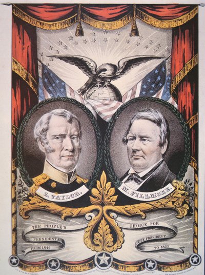 Campaign poster for presidential candidate Zachary Taylor (1784-1850) and running mate, Millard Fillmore (1800-74) 1848 by American School