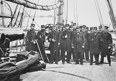 Captain John A. Winslow (1811-1973) with His Officers Onboard USS Kearsarge by American School