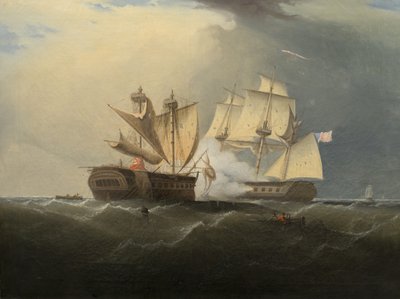 Capture of H.M.S. Macedonian by the U.S. Frigate United States, after Thomas Birch by American School