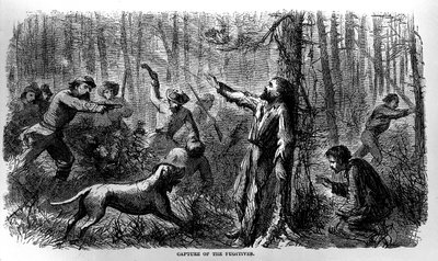 Capture of the Fugitives, from Prison Life in the South, written by Allen O. Abbott and published in 1865 by American School