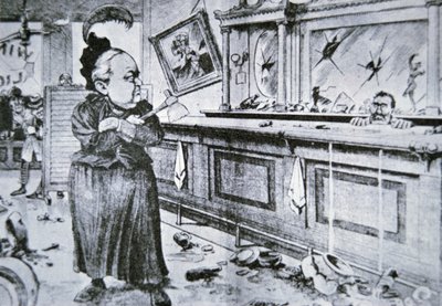 Carry Nation with her hatchet, c.1905 by American School