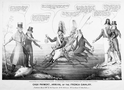 Cash Payment - Arrival of the French Cavalry, Published by H.R. Robinson, New York, 1836 by American School
