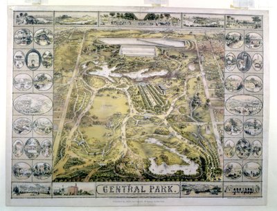 Central Park, Looking North from 59th Street, Engraved by F. Hepperheimer, 1863 by American School