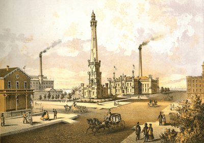 Chicago Water Works, from Chicago Illustrated, with Literary Descriptions by James W. Sheahan, Published by Jevne & Almini, Chicago by American School