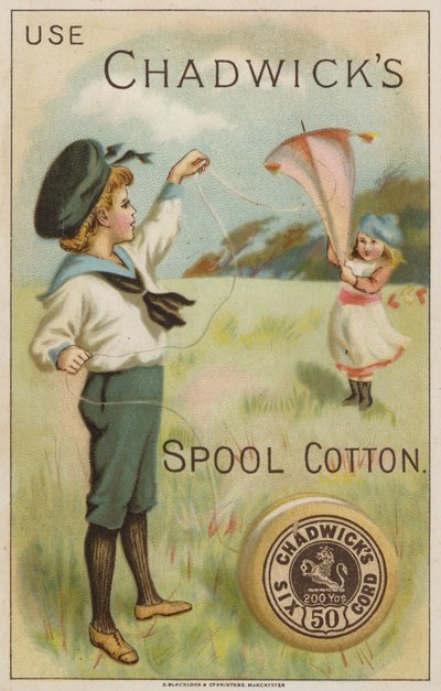 Children Flying Kite in Countryside by American School