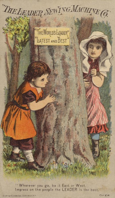 Children Playing Hide and Seek by Tree by American School