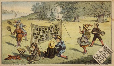 Children Playing Racquetball, Advertising Flour by American School