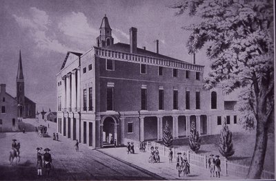 City Hall, Wall Street, New York City in 1790 by American School