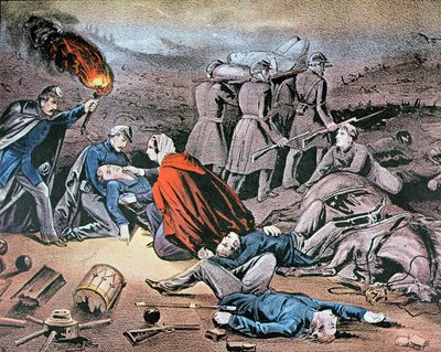 Clara Barton Tending Wounded During the American Civil War by American School