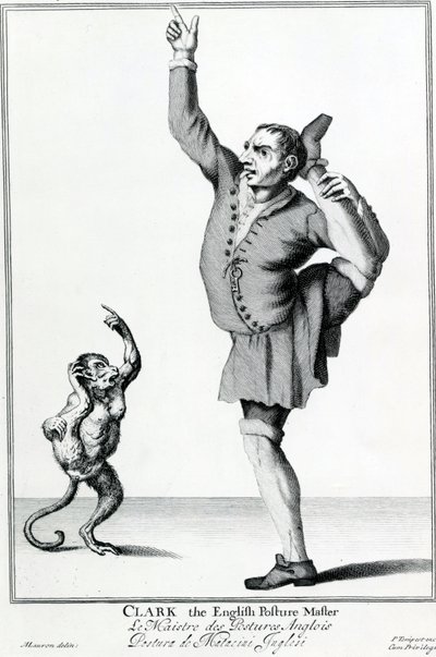 Clark the English Posture Maker, from The Cryes of the City of London Drawne after the Life, engraving after Marcellus Laroon II, published by Pierce Tempest, 1688 by American School