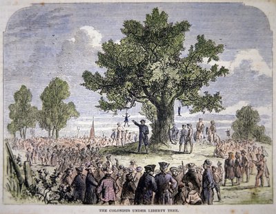 Colonists under Liberty Tree by American School