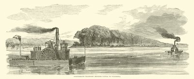 Confederate transport bringing cattle to Vicksburg, February 1863 by American School