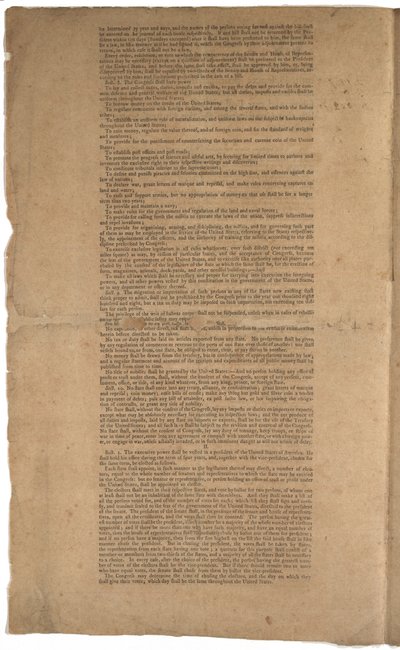 Constitution, first printing, printed by Dunlap & Claypoole, 17-19 September 1787 by American School